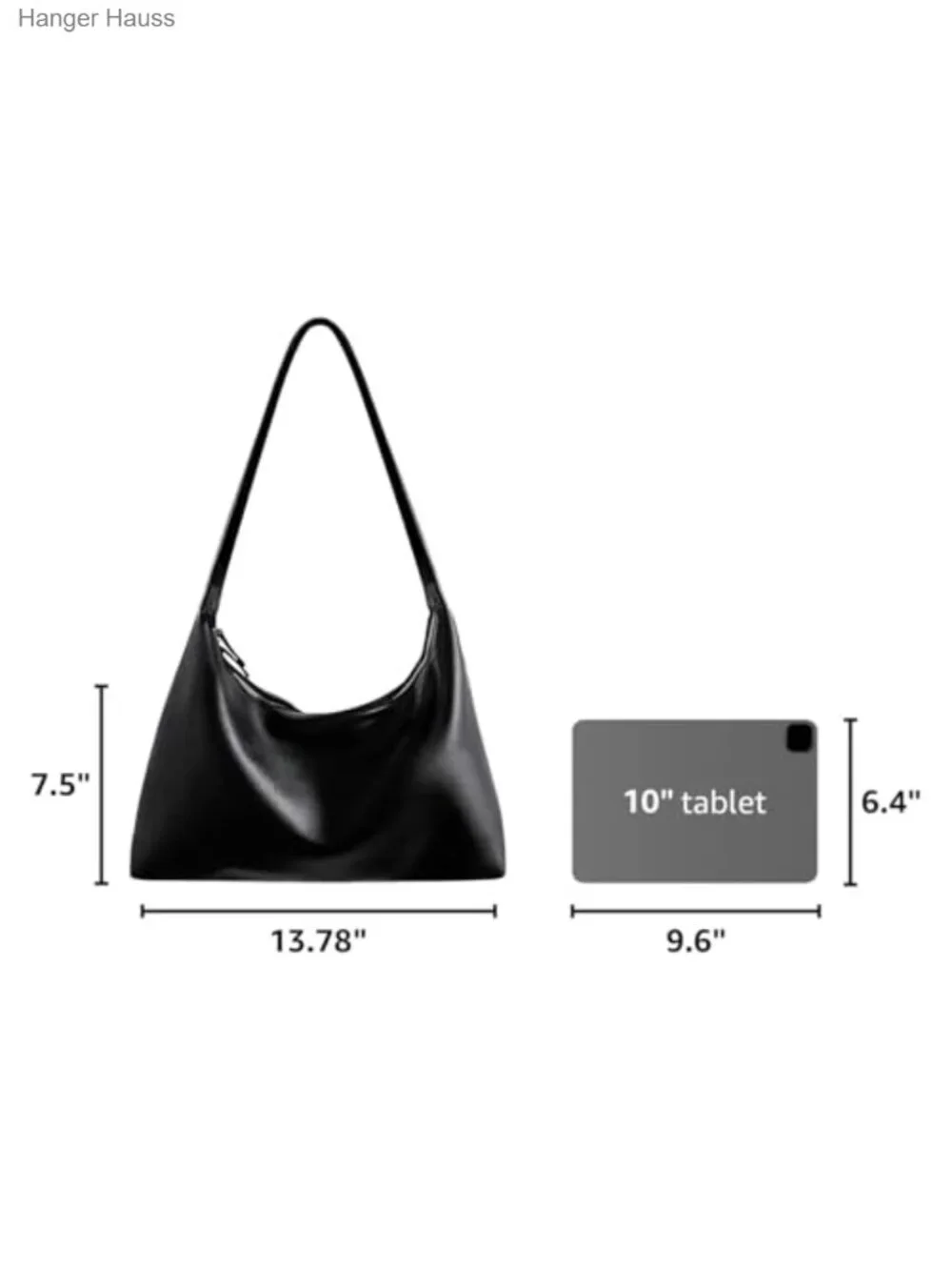 Faux Leather Hobo Bag Women Shoulder Purse Double Zipper Handbag Trendy Tote
